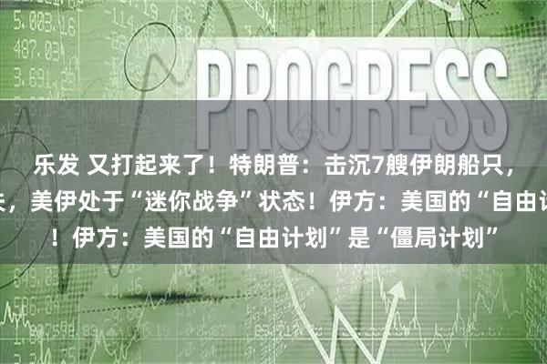 乐发 又打起来了！特朗普：击沉7艘伊朗船只，除韩国船外没有损失，美伊处于“迷你战争”状态！伊方：美国的“自由计划”是“僵局计划”