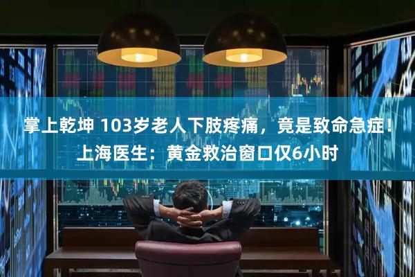 掌上乾坤 103岁老人下肢疼痛，竟是致命急症！上海医生：黄金救治窗口仅6小时