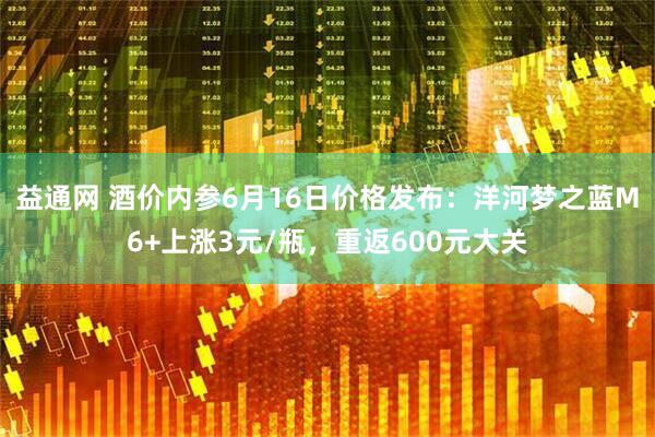 益通网 酒价内参6月16日价格发布：洋河梦之蓝M6+上涨3元/瓶，重返600元大关
